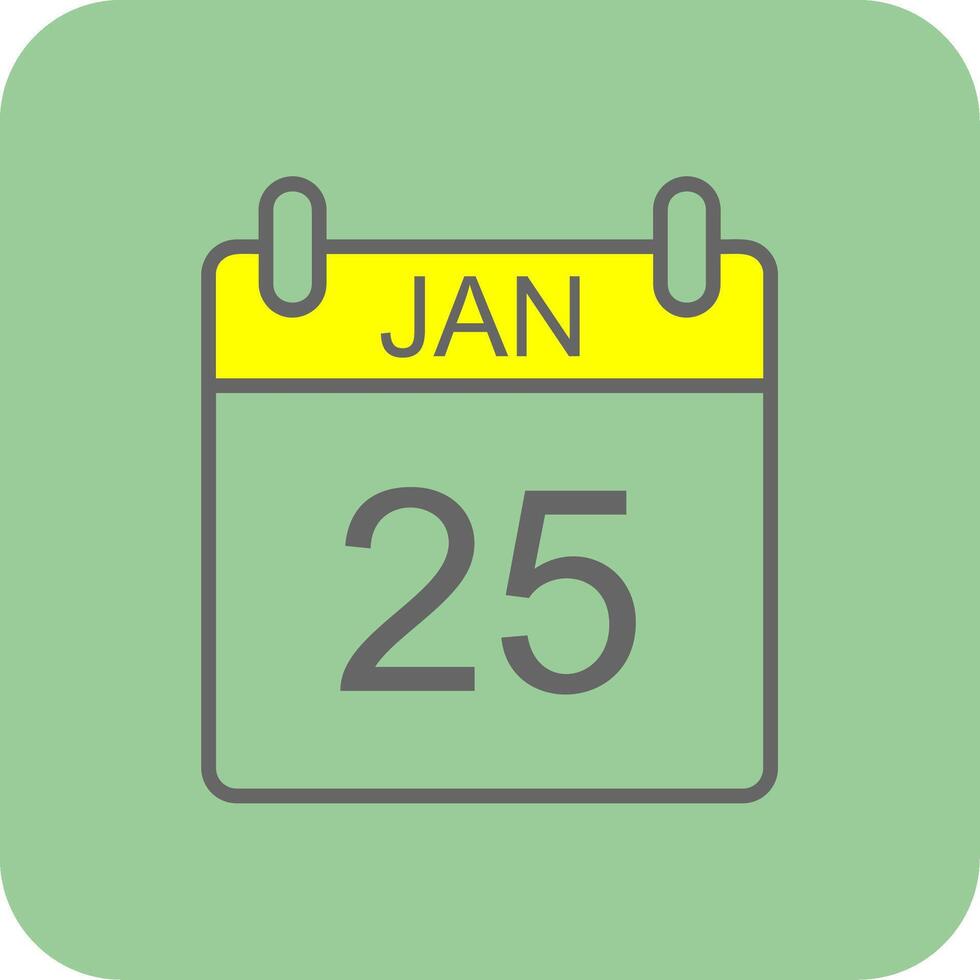 January Filled Yellow Icon vector