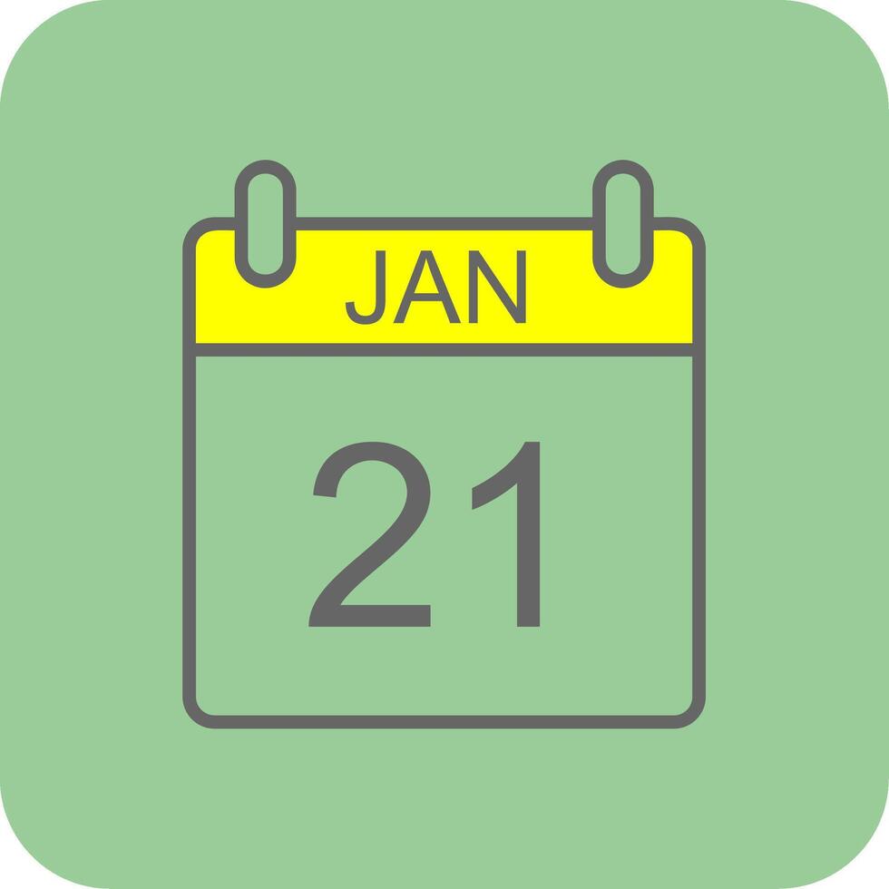 January Filled Yellow Icon vector