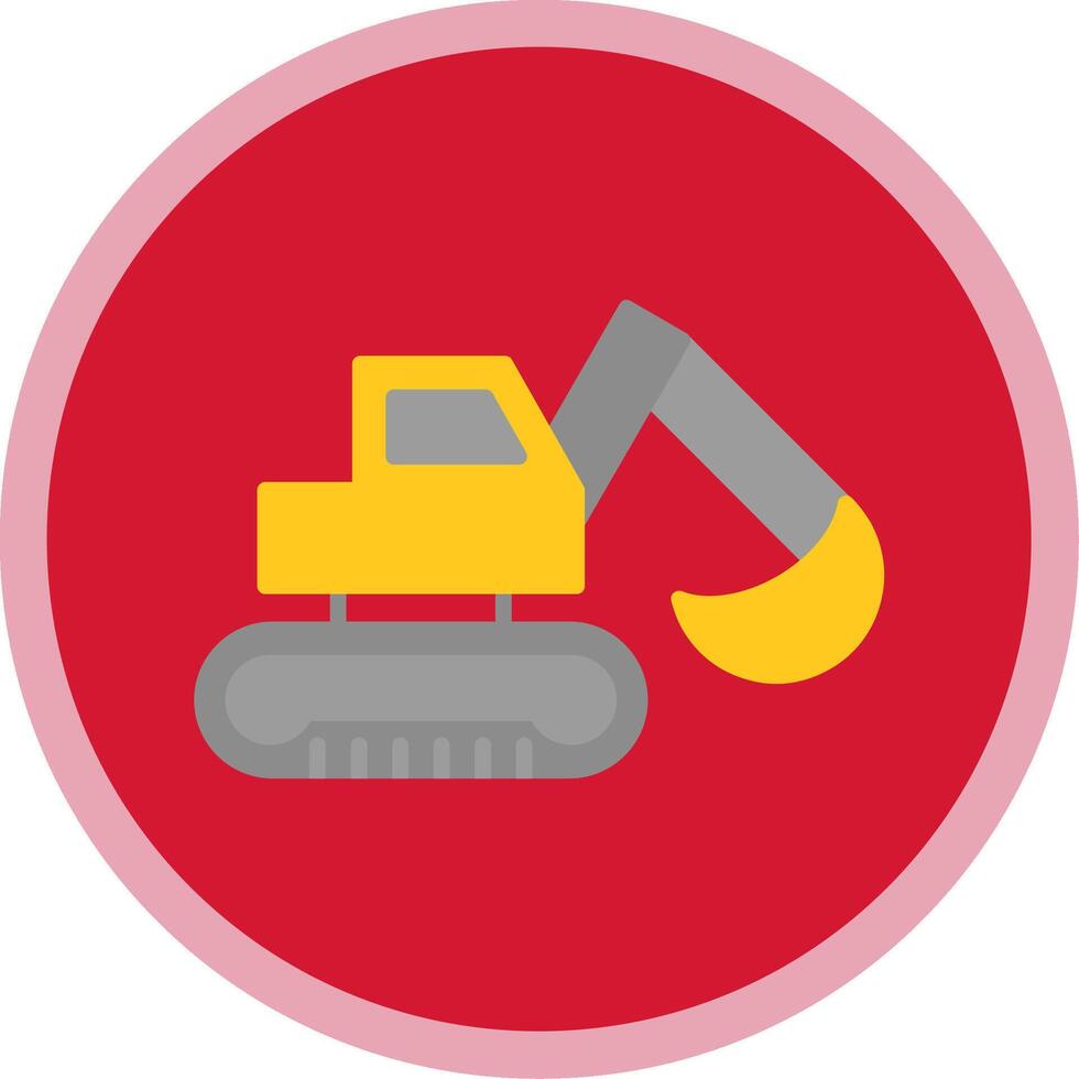 Digger Flat Multi Circle Icon vector