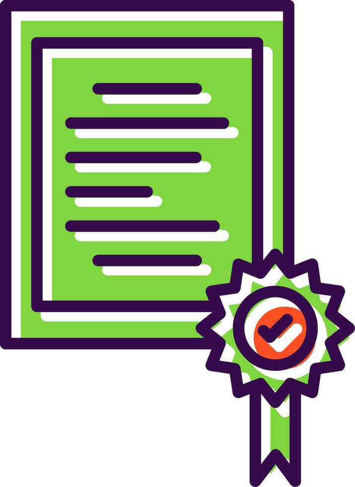 Certificate filled Design Icon vector