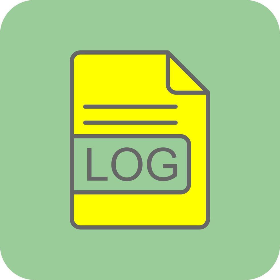 LOG File Format Filled Yellow Icon vector