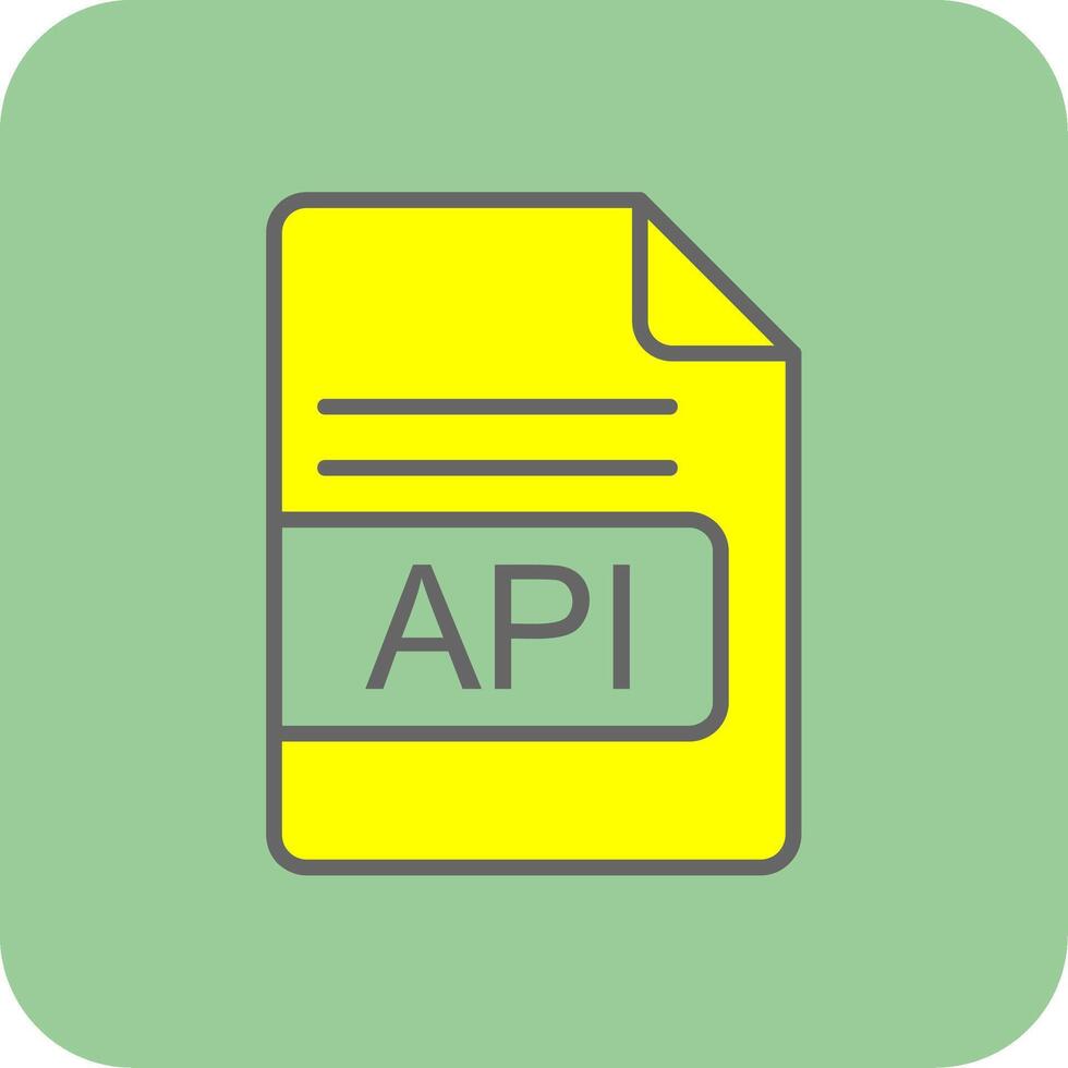 API File Format Filled Yellow Icon vector