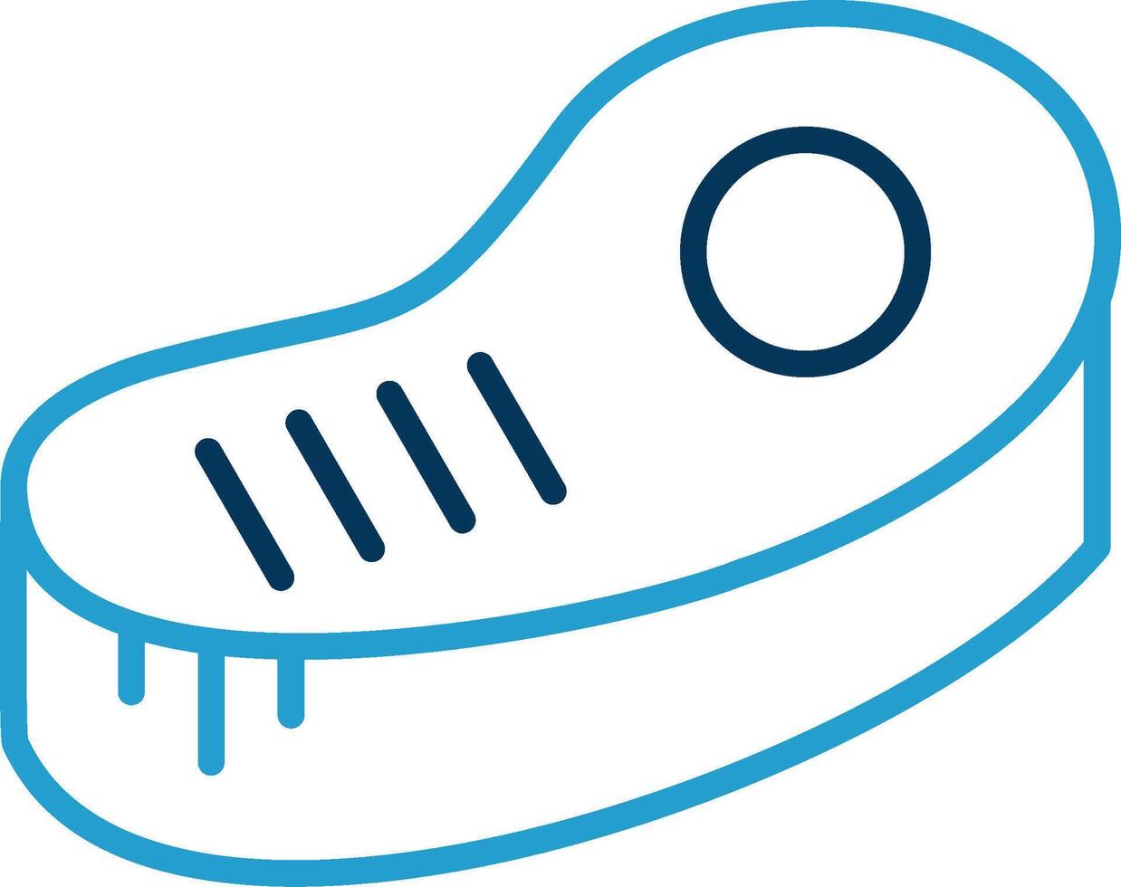 Steak Line Blue Two Color Icon vector