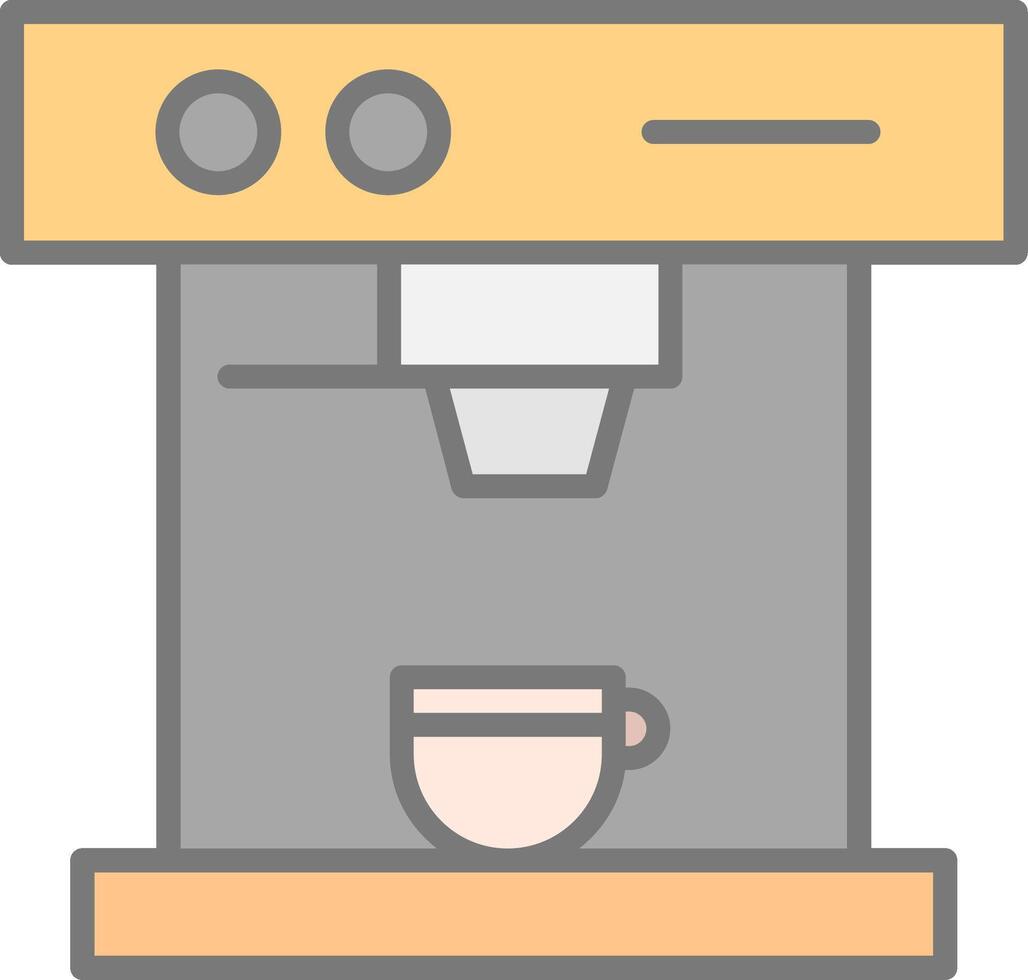 Coffee Machine Line Filled Light Icon vector