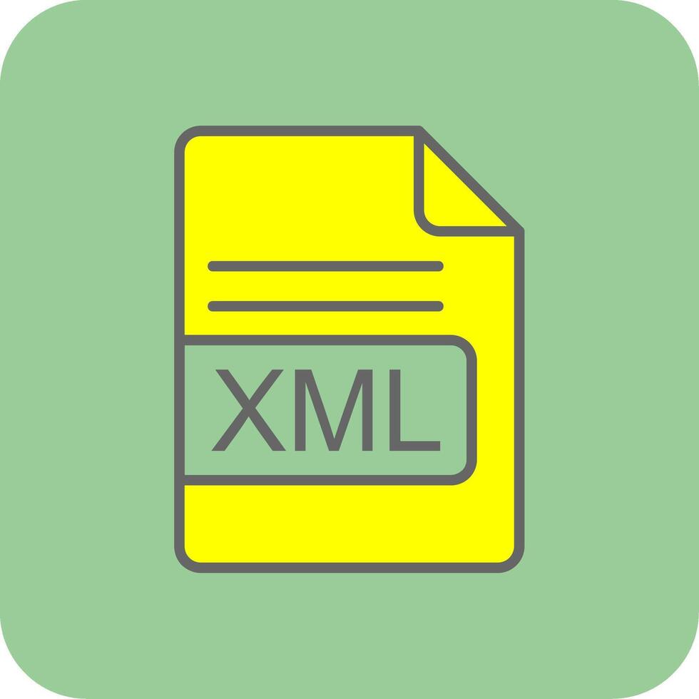 XML File Format Filled Yellow Icon vector