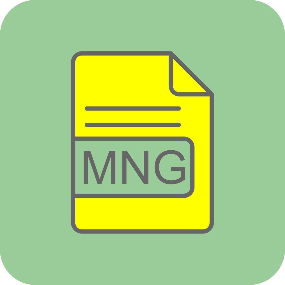 MNG File Format Filled Yellow Icon vector