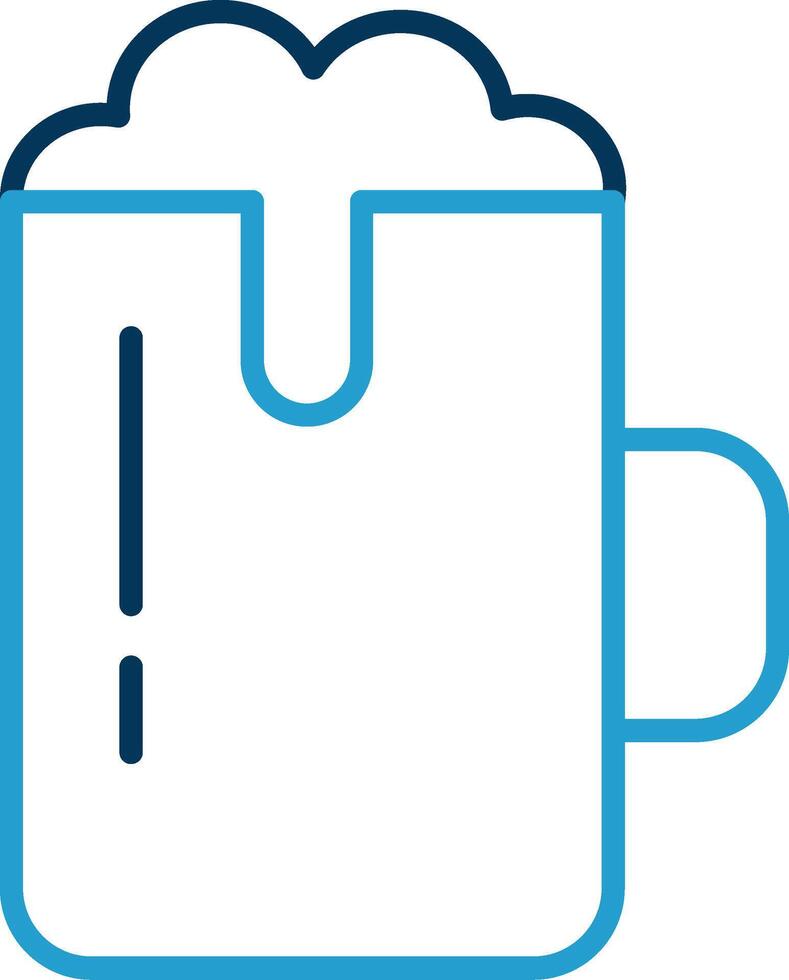 Beer Line Blue Two Color Icon vector