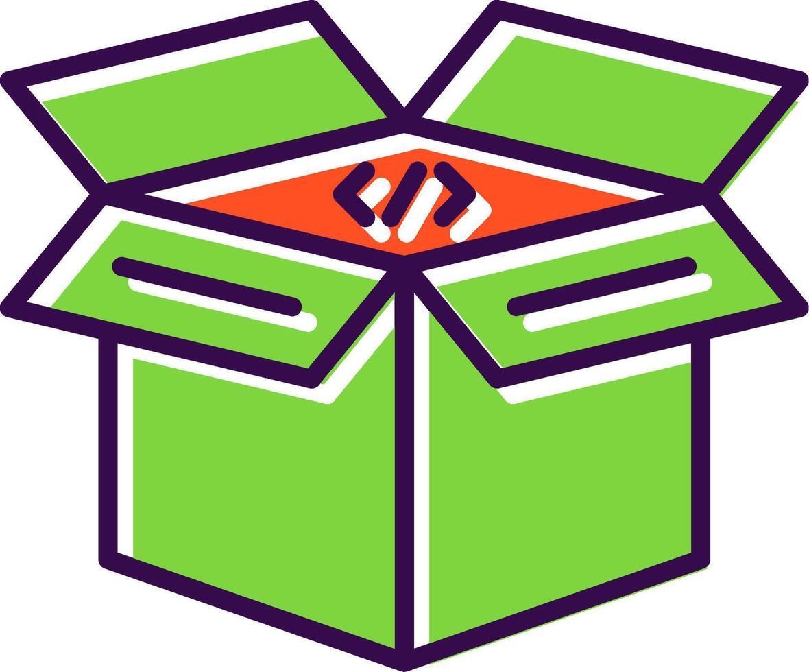 Open Box filled Design Icon vector
