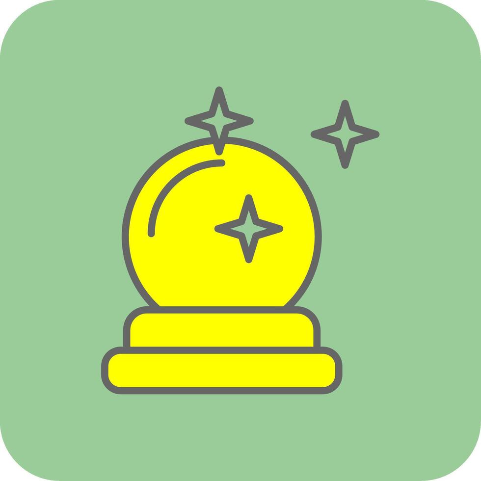 Crystal Ball Filled Yellow Icon vector