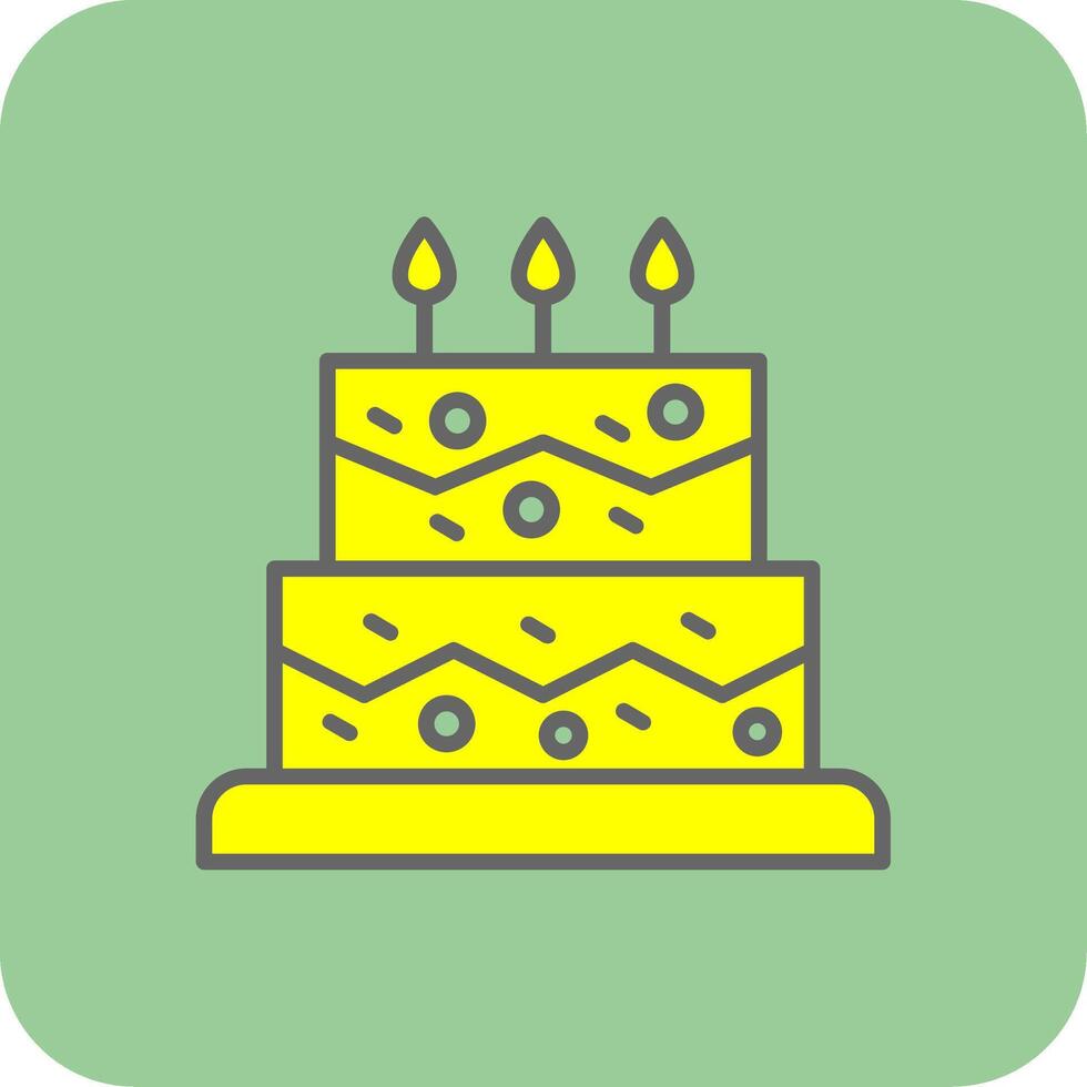 Cake Filled Yellow Icon vector