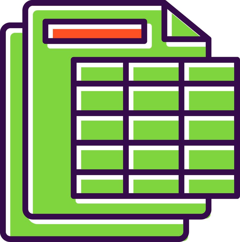 Spreadsheet filled Design Icon vector