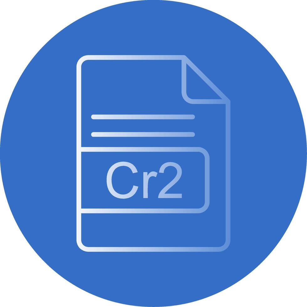 cr2 archivo formato plano burbuja icono vector