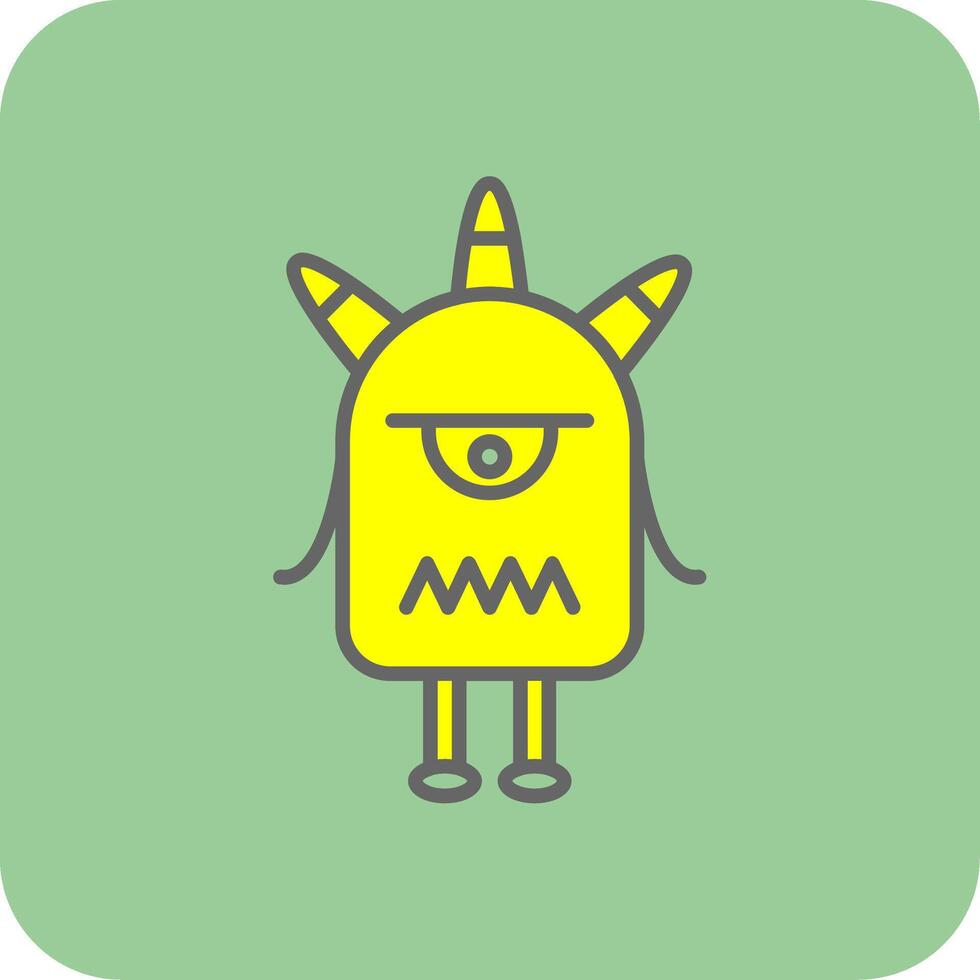 Monster Filled Yellow Icon vector