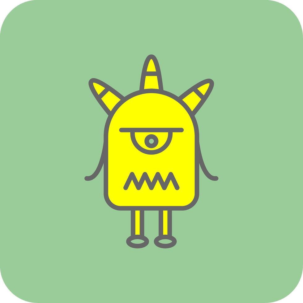 Monster Filled Yellow Icon vector