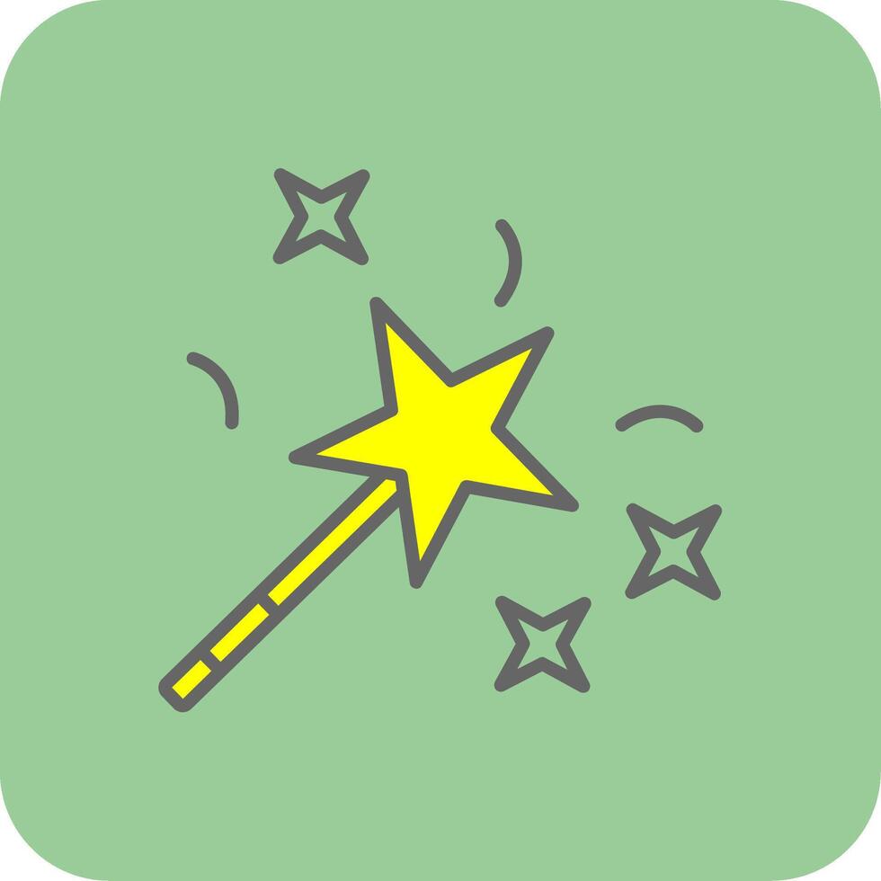 Magic Wand Filled Yellow Icon vector