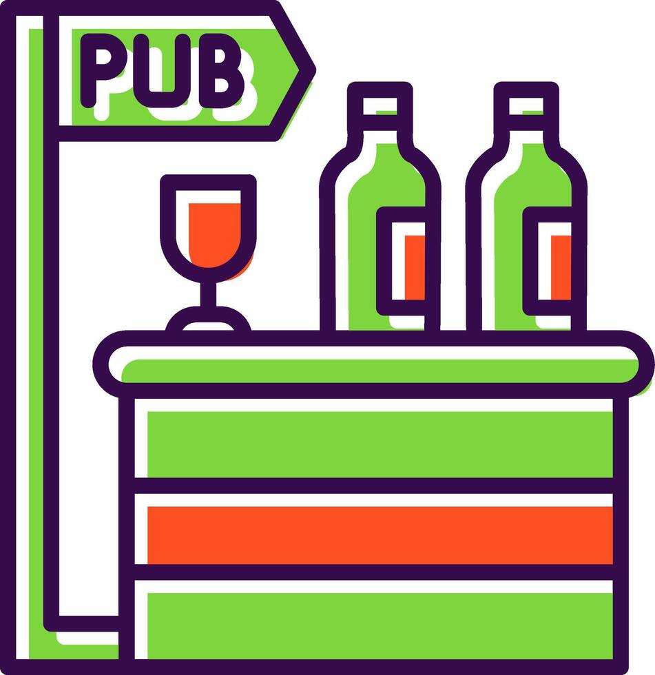 Pub filled Design Icon vector