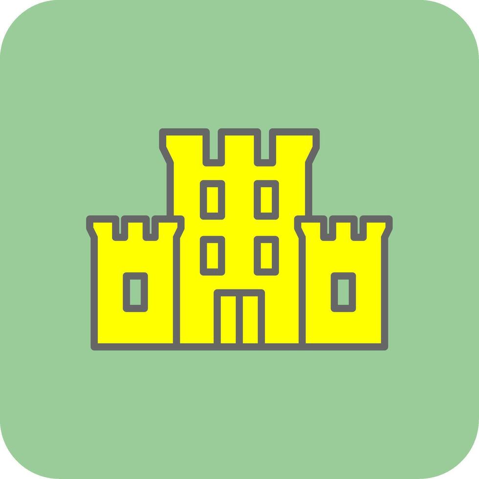 Castle Filled Yellow Icon vector