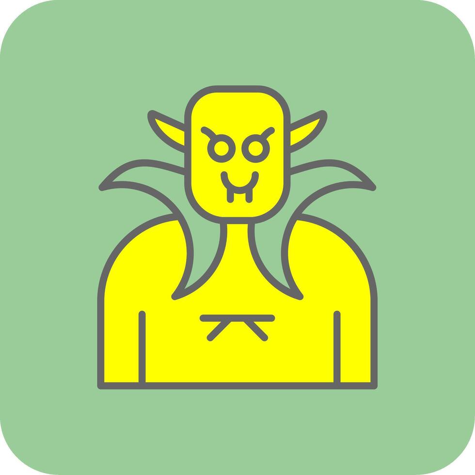 Vampire Filled Yellow Icon vector