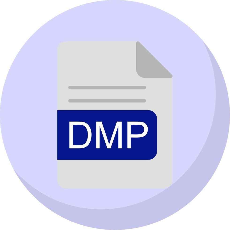 DMP File Format Flat Bubble Icon vector