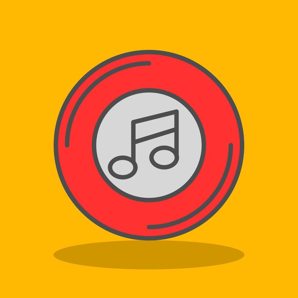 Music Filled Shadow Icon vector