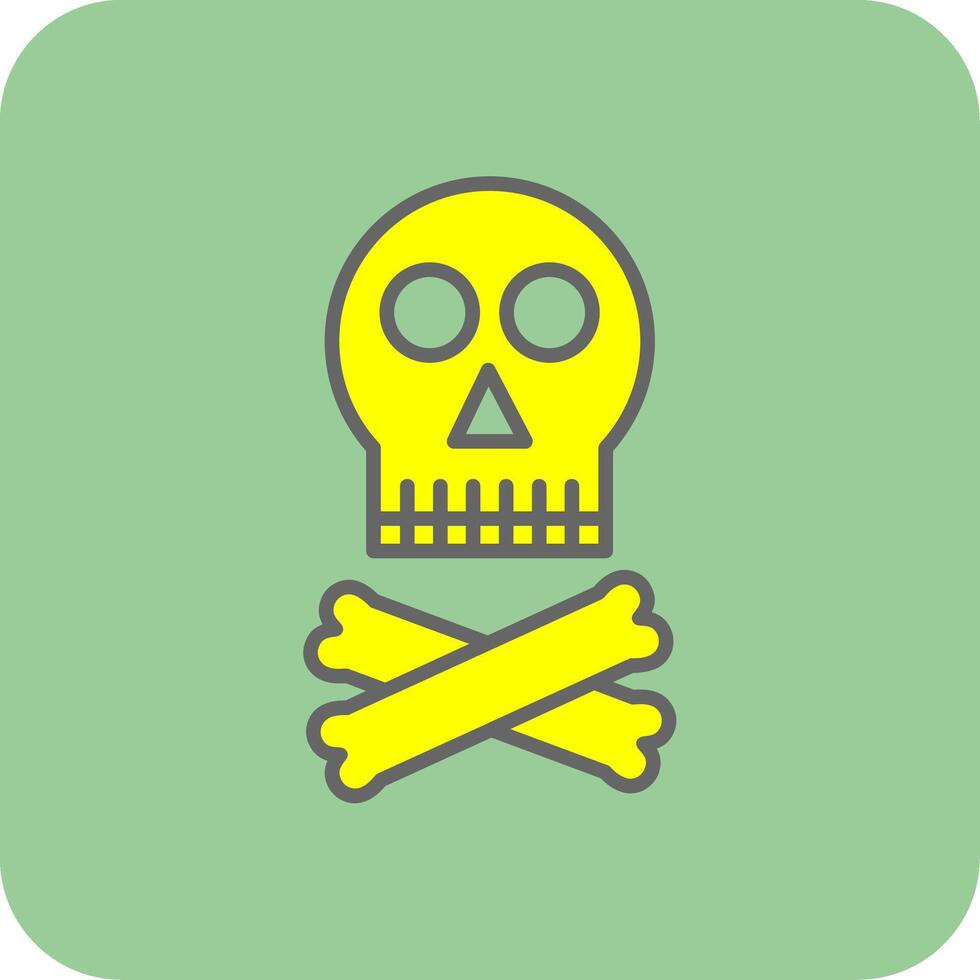 Skull Filled Yellow Icon vector