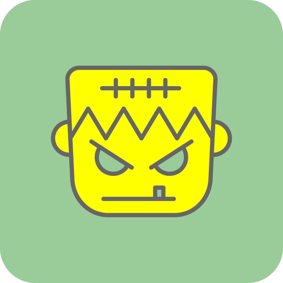 Frankenstein Filled Yellow Icon vector