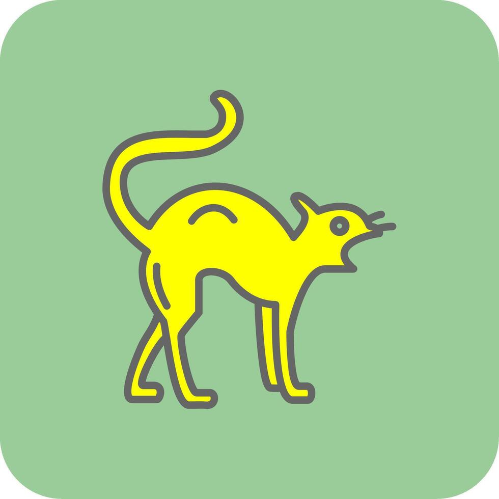 Black Cat Filled Yellow Icon vector