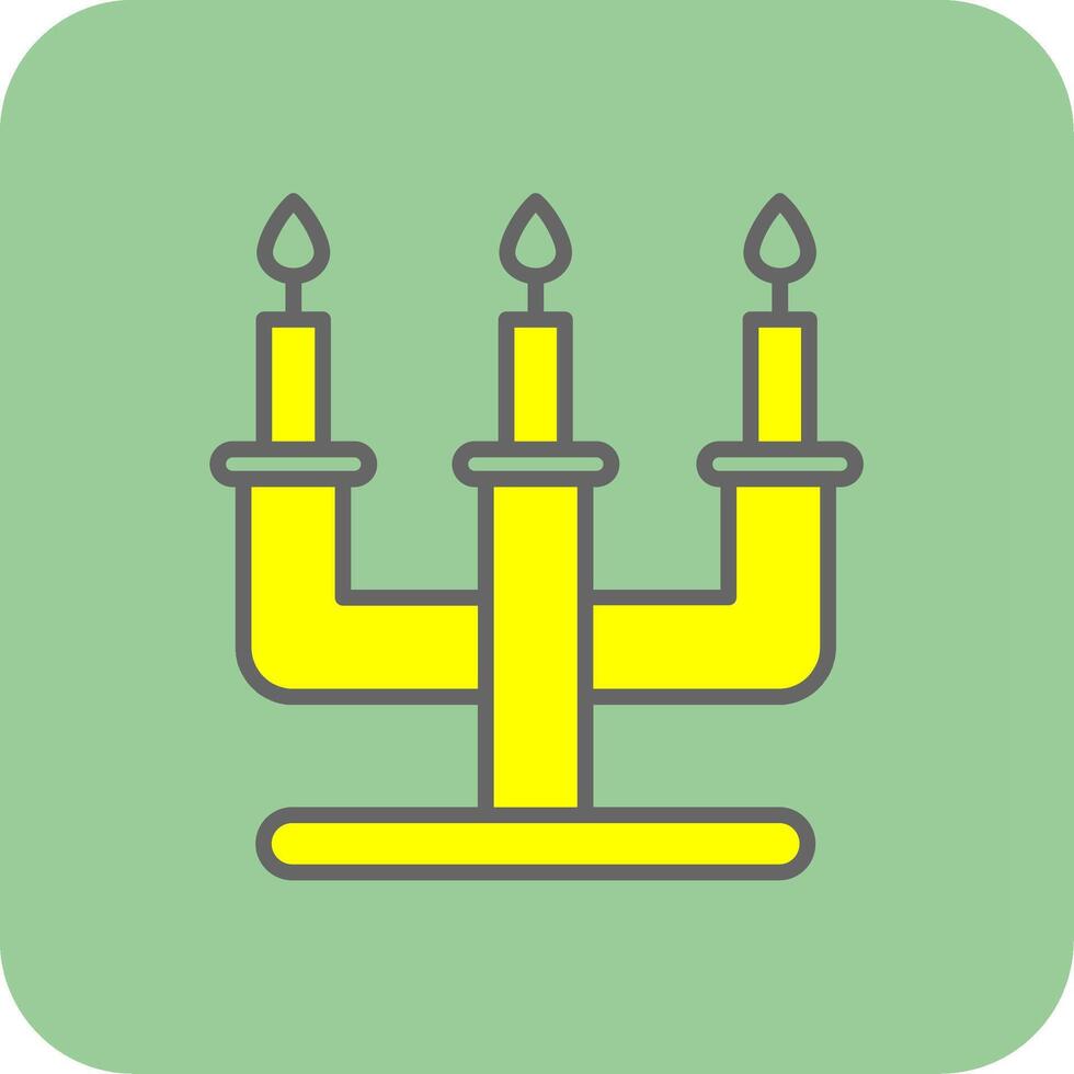 Candelabra Filled Yellow Icon vector