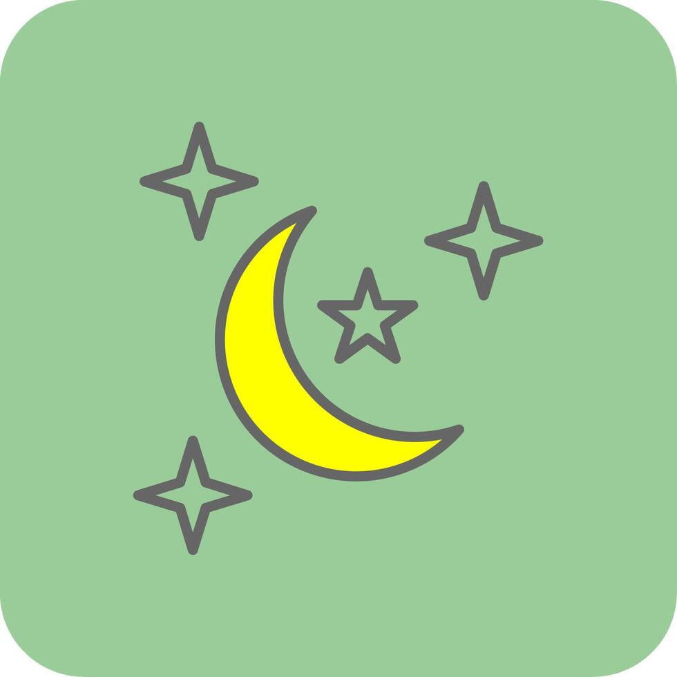 Night Filled Yellow Icon vector