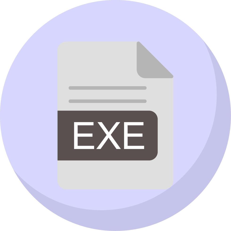 exe archivo formato plano burbuja icono vector