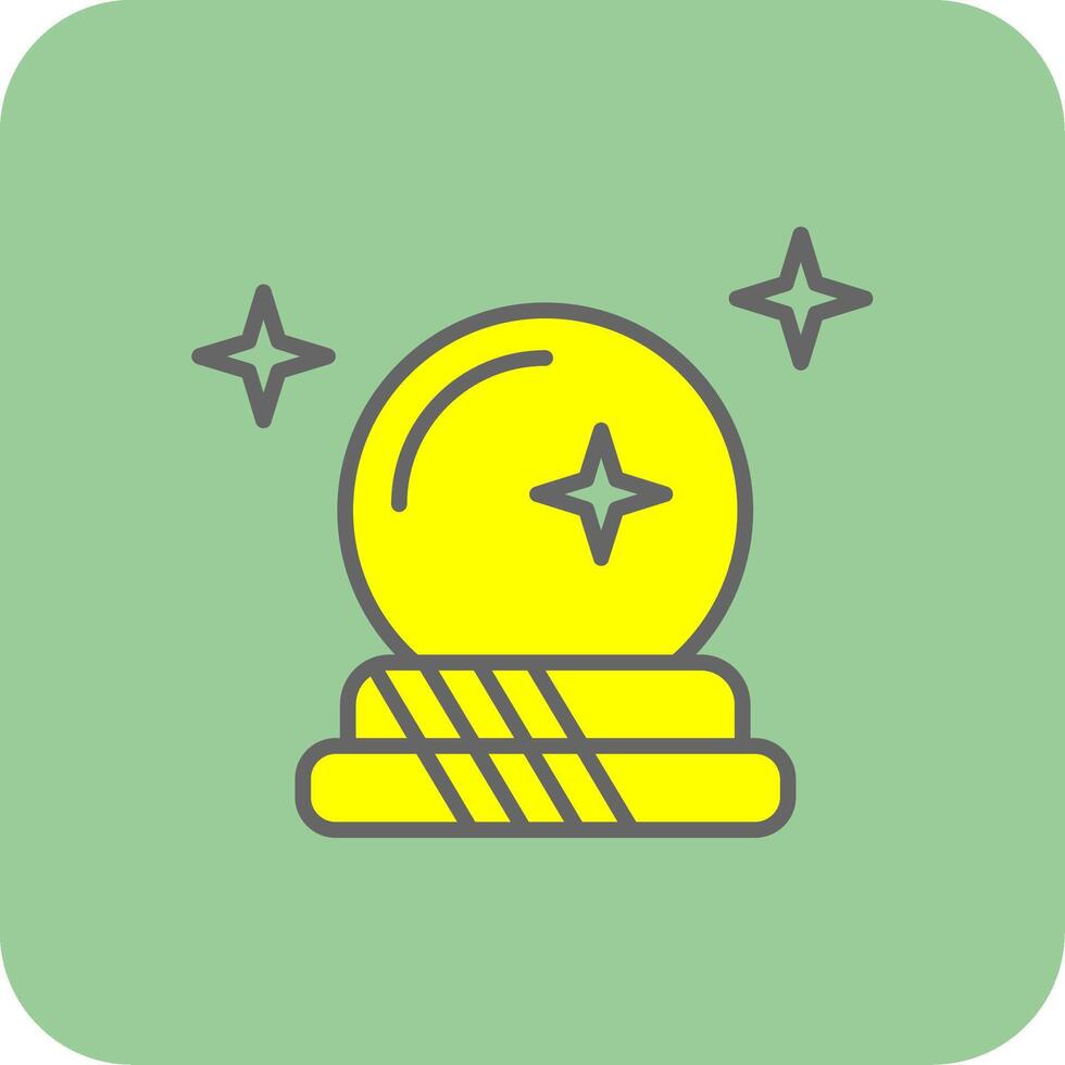 Magic Ball Filled Yellow Icon vector