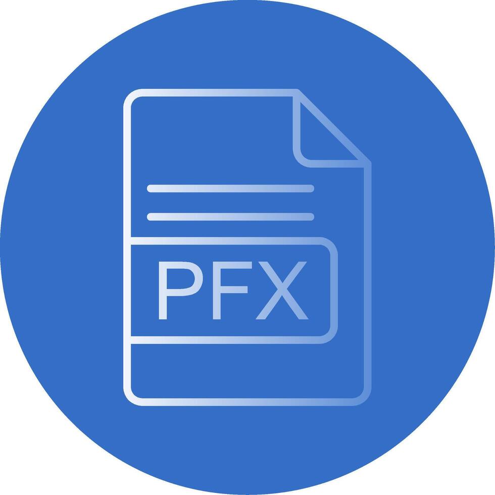 pfx archivo formato plano burbuja icono vector