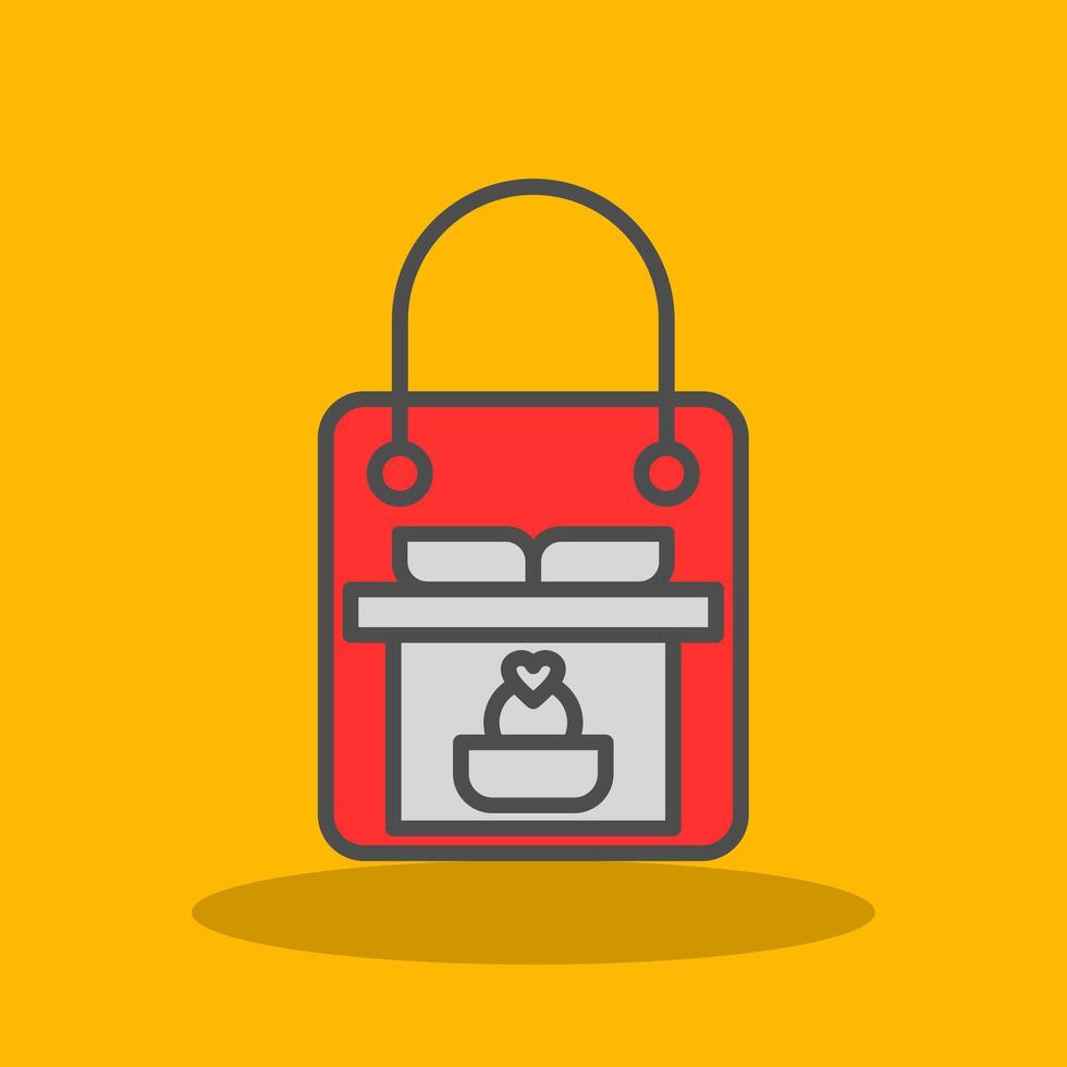 Gift Bag Filled Shadow Icon vector