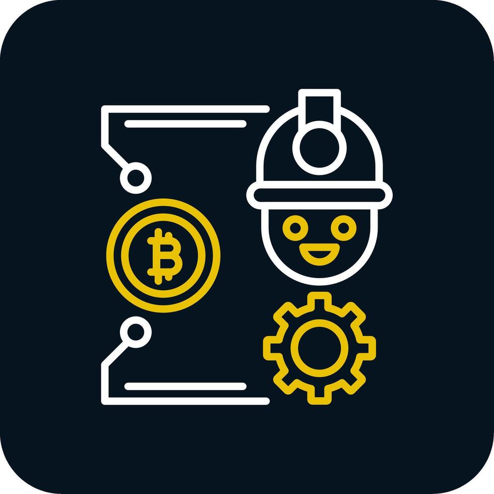 Bitcoin Craft Line Red Circle Icon vector