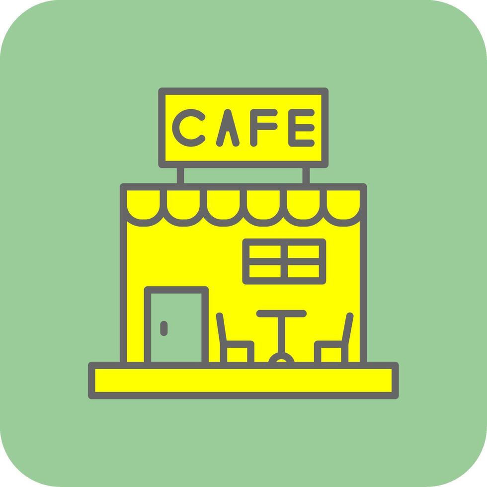 Cafe Filled Yellow Icon vector