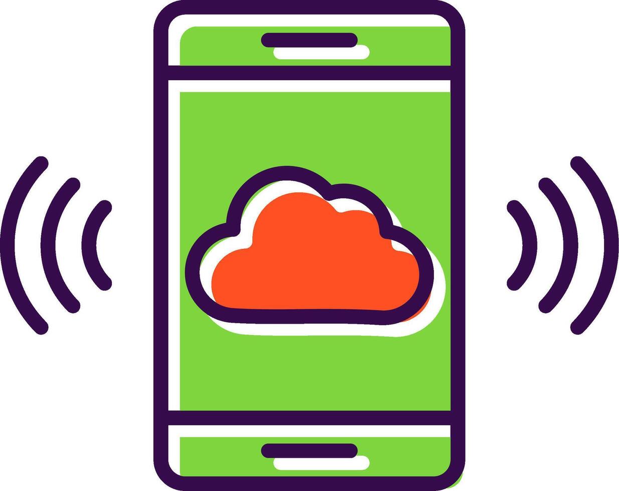 Mobile Cloud filled Design Icon vector