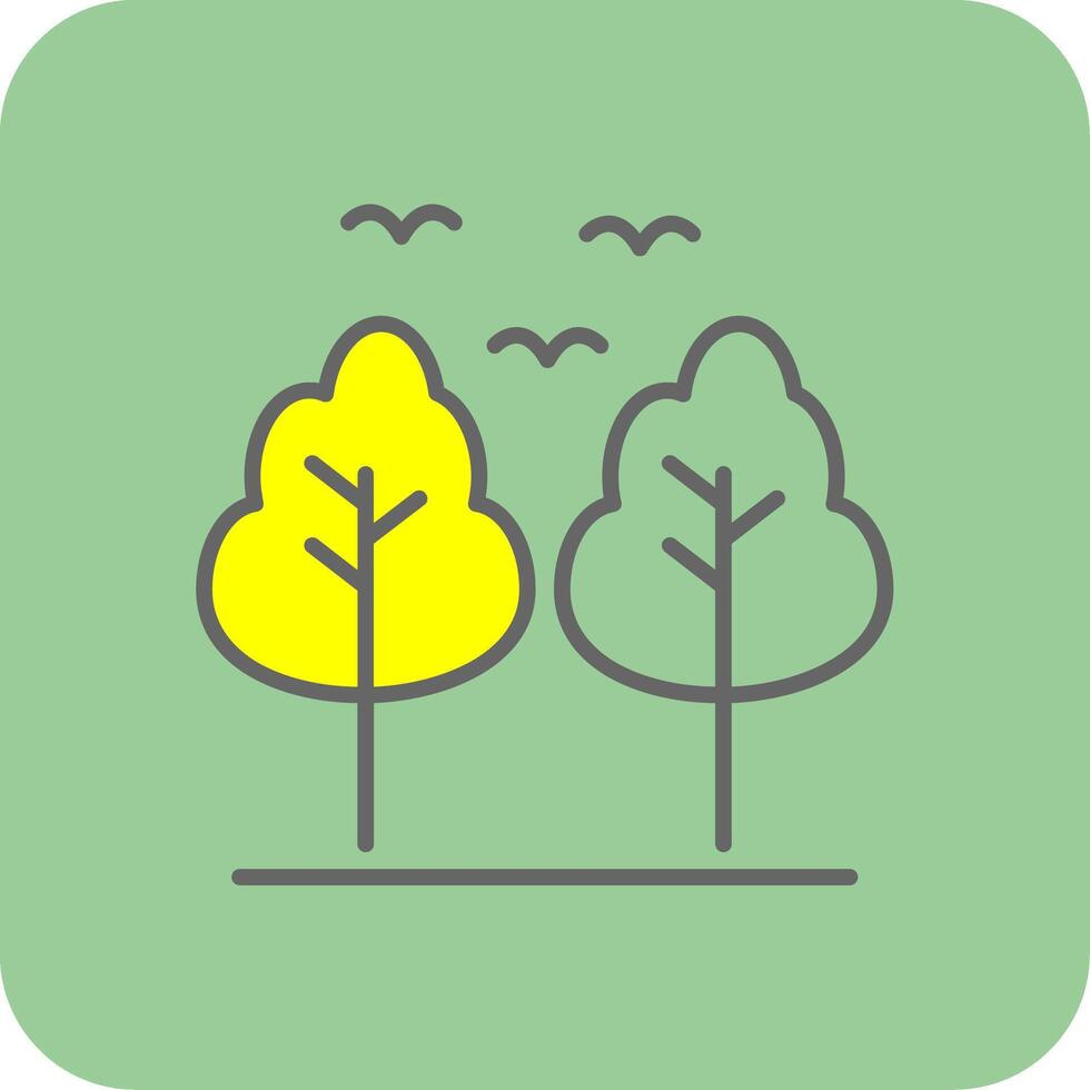 Forest Filled Yellow Icon vector
