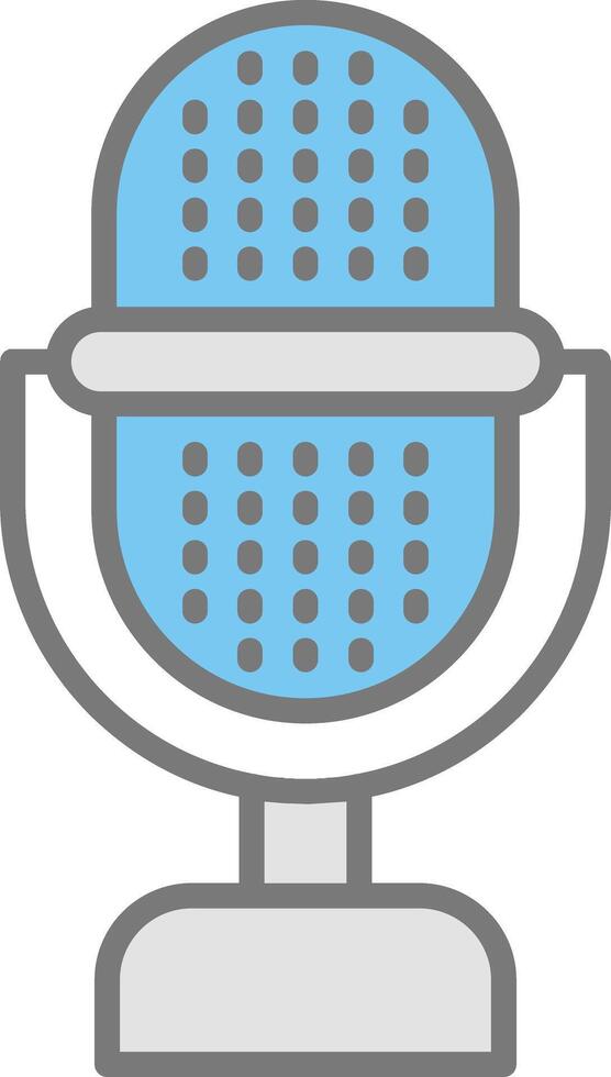 Microphone Line Filled Light Icon vector