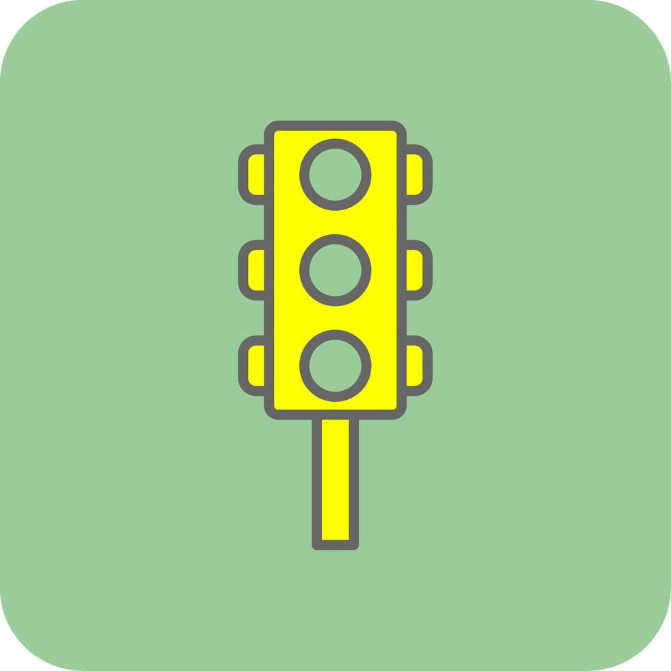 Traffic Lights Filled Yellow Icon vector