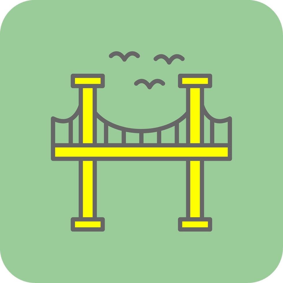 Bridge Filled Yellow Icon vector