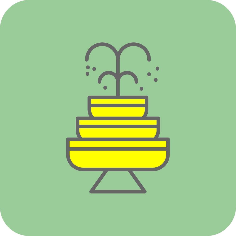 Fountain Filled Yellow Icon vector