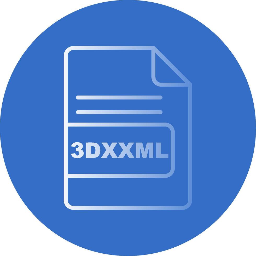 3DXXML File Format Flat Bubble Icon vector