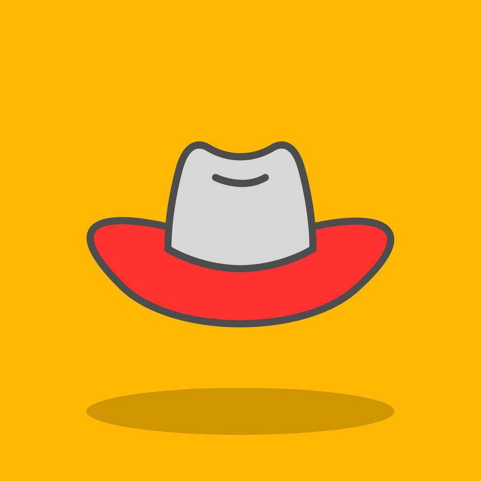 Cowboy Hat Filled Shadow Icon vector