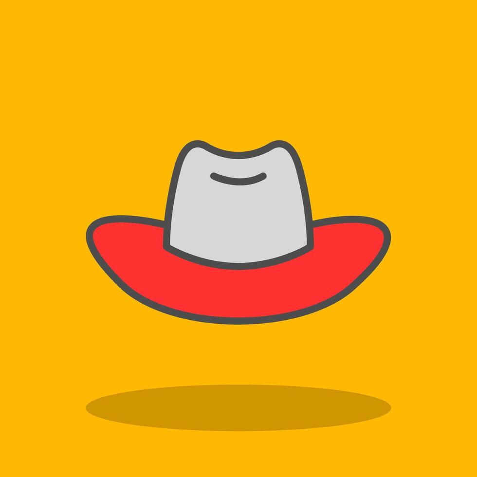 vaquero sombrero lleno sombra icono vector