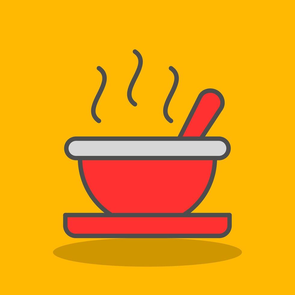 Bowl Filled Shadow Icon vector