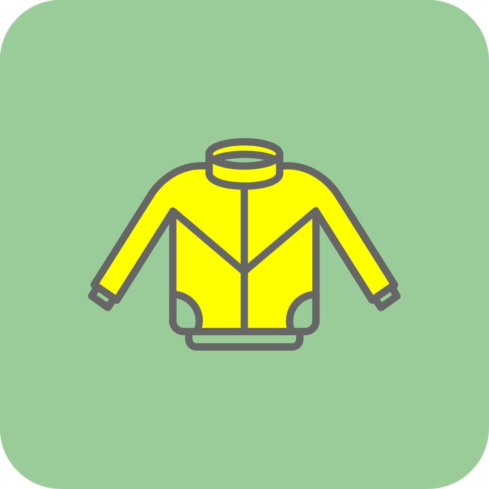 Jacket Filled Yellow Icon vector