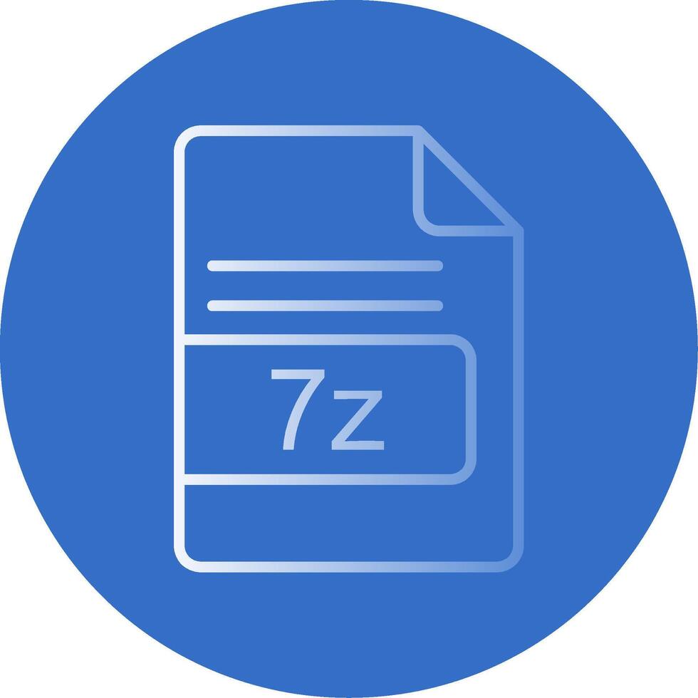 7z archivo formato plano burbuja icono vector