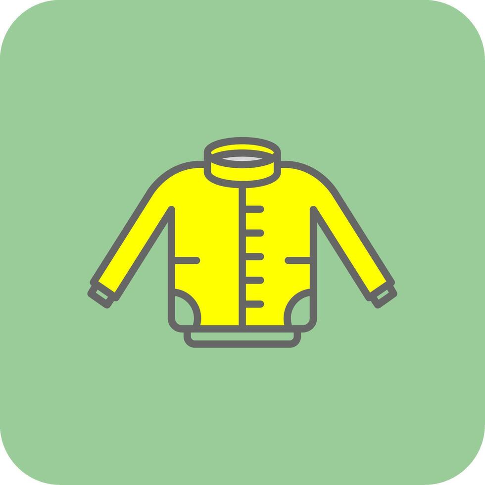 Jacket Filled Yellow Icon vector