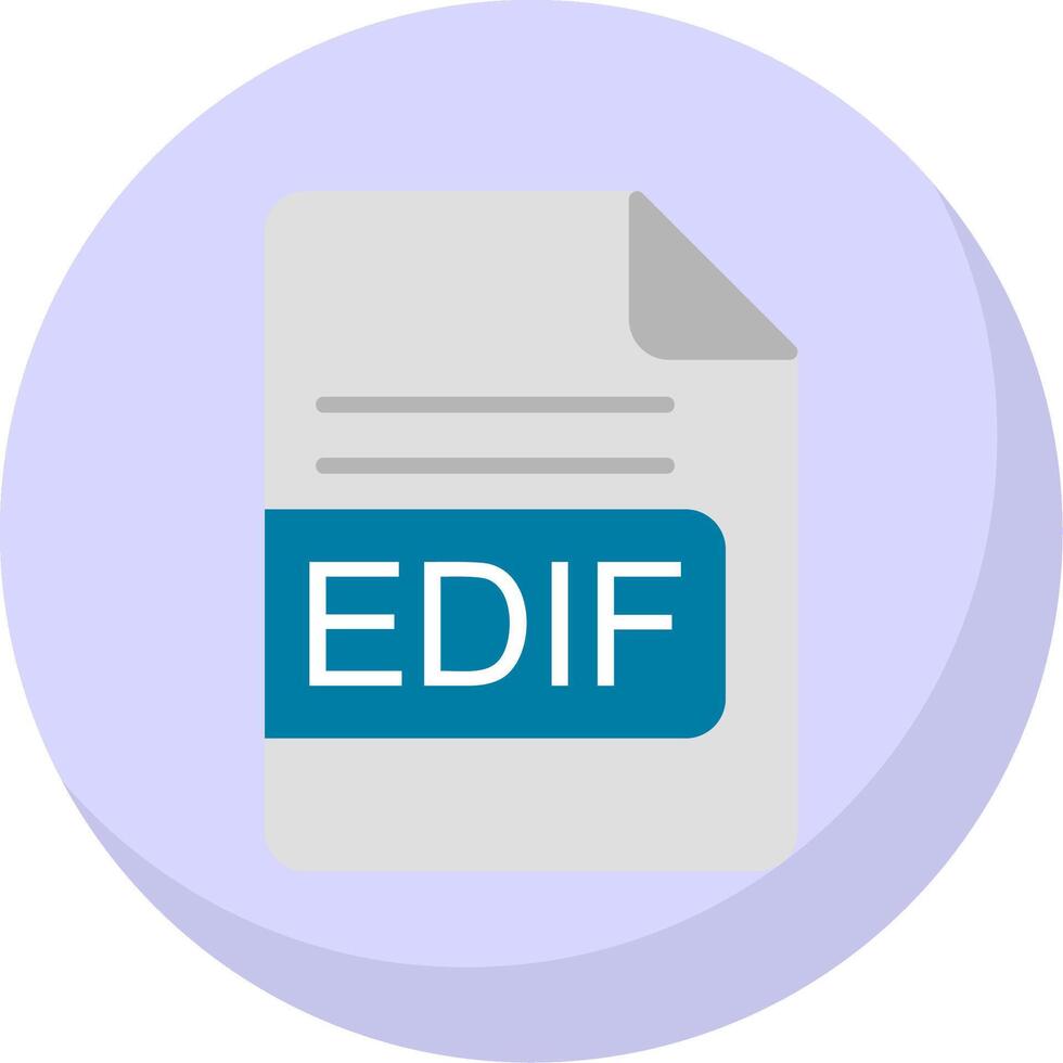 EDIF File Format Flat Bubble Icon vector