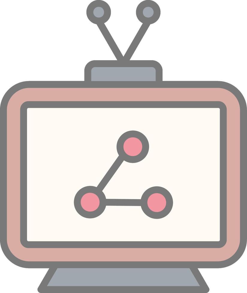 Television Line Filled Light Icon vector